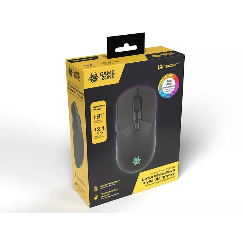 Mänguri peakomplekt TRACER Gamezone Thor RGB BT Juhtmevaba Bluetooth, kõrvapealne, sisseehitatud mikrofon