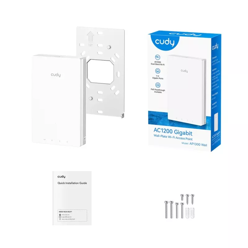Cudy Punto Di Accesso Da Wall AC1200 Gigabit, pääsupunkt