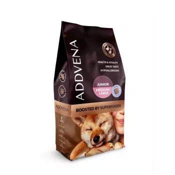 ADDVENA Boosted by superfoods Junior Medium/Large Beef - kuiv koeratoit - 10kg