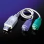VALUE klaviatuuri-/ hiireadapter - USB Type A, 4-kontaktiline (M) - PS/2, 6-kontaktiline (W)
