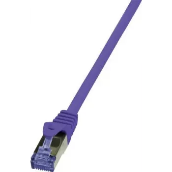 LogiLink CQ303VS RJ45 võrgukaabel, paigalduskaabel CAT 6a S/FTP 1.00 m lilla, leegiaeglustav, halogeenivaba