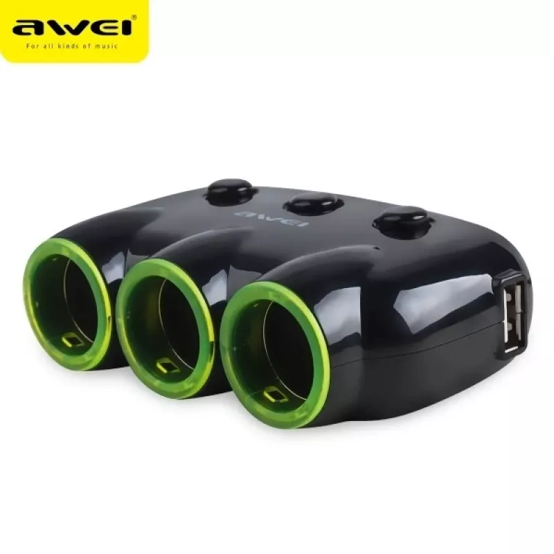 Auto sigaretisüütaja pesa adapter Awei C-35 12V ja 24V elektripistikute jaoks