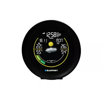 Ilmajaam BLAUPUNKT WS35BK APP — LCD-ekraan, temperatuur ja niiskus, äratus, kalender, rakenduse ühenduvus, 94×94×27 mm