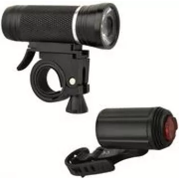 Jalgratta LED-tulede komplekt FISCHER ALU 30/15 Lux — ees 30 lx / taga 15 lx, alumiiniumkorpus, eluiga kuni 50 000 h