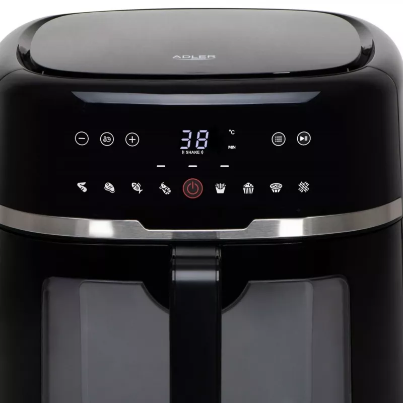 Adler AD 6318 kuumaõhufritüür, 8 l, 2500 W, LCD-ekraan, 9 programmi, must