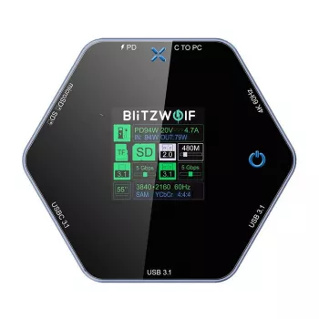 Dokkimisjaam BlitzWolf BW-TH16 8in1 USB 100W LCD nutiekraaniga