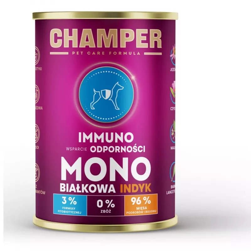CHAMPER Immuno Monoprotein kalkuniga märg koeratoit - 400g
