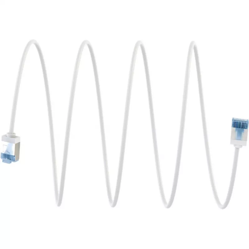 Goobay Ultra-Flexible CAT 6A patch-kaabel õhuke U/UTP Valge - extra-lühike pistik (74285)