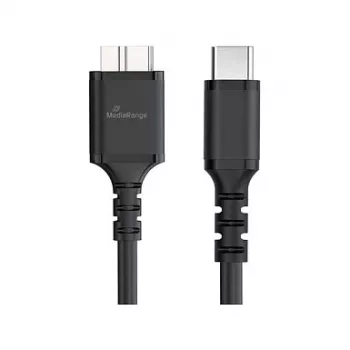 USB-kaabel MediaRange MRCS257 0,5 m — Micro-USB B to USB-C, USB 3.2 Gen 1 (5 Gbit/s), must