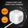 Toitepistik QOLTEC 52547 3× vahelduvvoolupistikupesa, 2× USB-A, 1× USB-C PD 20W