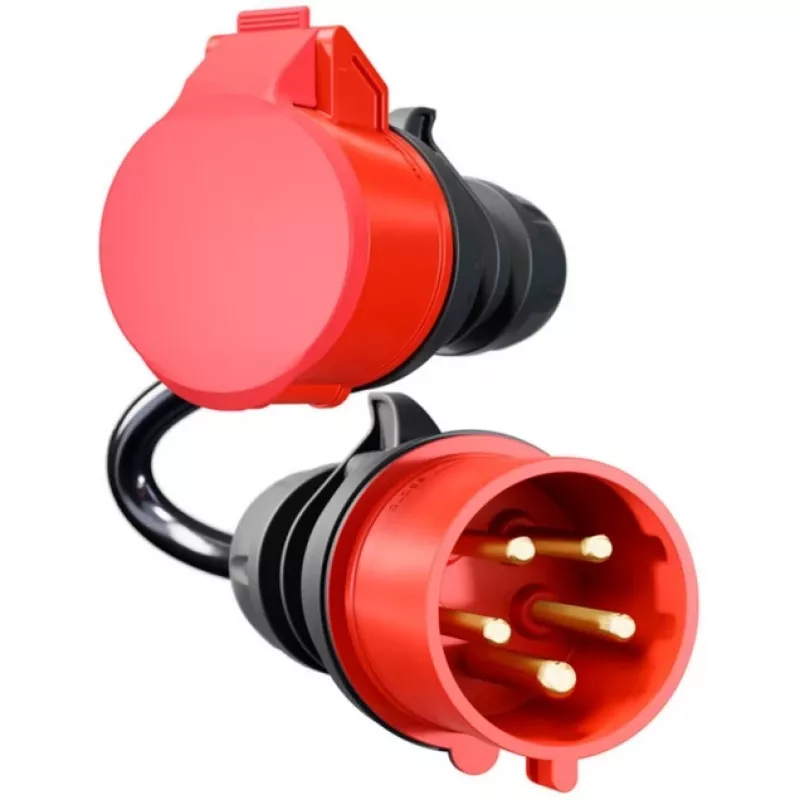 Adapter Gemini flex 11 kW jaoks, CEE Punane kolmefaasiline toide 16A > CEE Punane 32A (must, 30 cm)