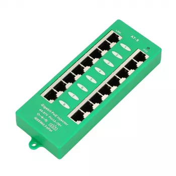 Extralink Gigabit PoE süstija 8 porti aktiivne, 8 porti Gigabit 802.3at/af, Mode A