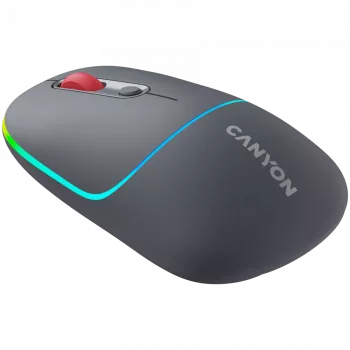 Canyon MW-22 2in1 RGB juhtmevaba hiir – hall – Bluetooth/RF – 1600 dpi – laetav
