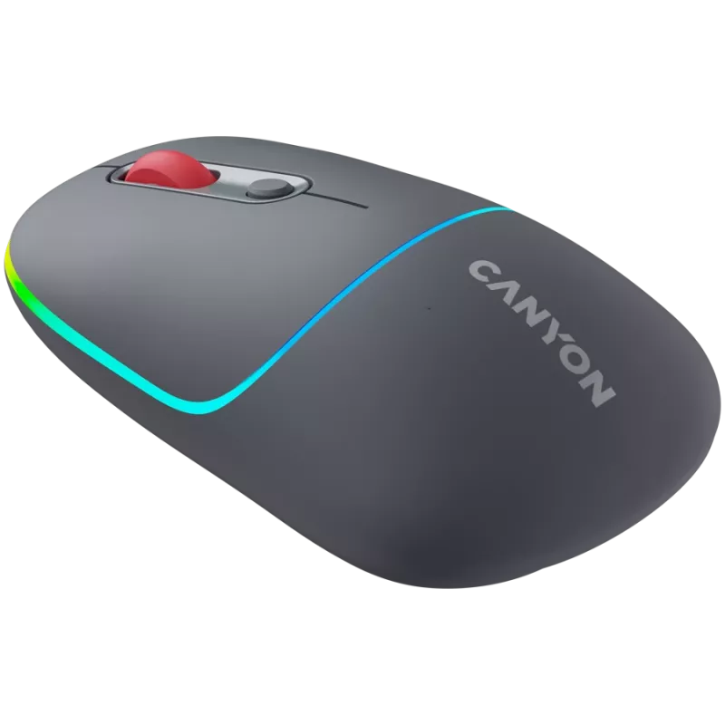 Canyon MW-22 2in1 RGB juhtmevaba hiir – hall – Bluetooth/RF – 1600 dpi – laetav