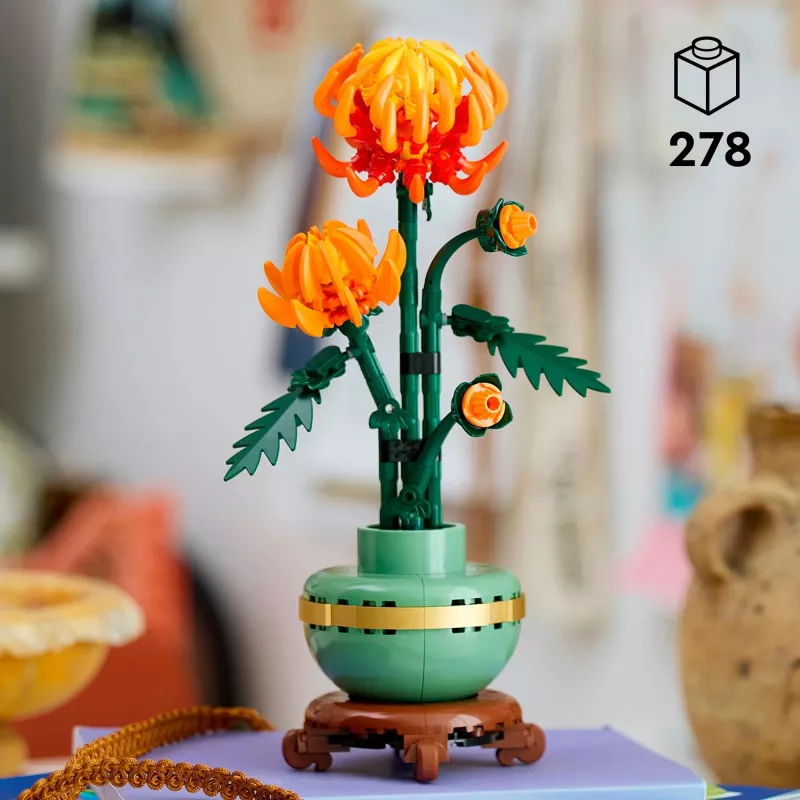 LEGO Icons Krüsanteemilille ehituskomplekt loominguline mudelikomplekt täiskasvanutele kunsttaime ehitamiseks kingitus naistele meestele talle või talle kodu kontor