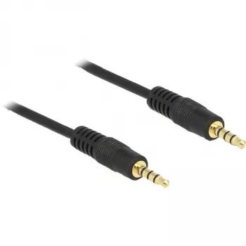 DeLOCK – helikaabel – 28 AWG – Mini-Phone 3,5 mm, 4-kontaktiline (M) – Mini-Phone 3,5 mm, 4-kontaktiline (M) – 5,0 m – varjestatud – must (83438)
