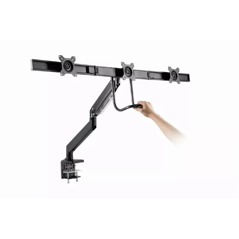 Lauamonitori kinnitus GEMBIRD MA-DA3-03, 3 haru, gaasvedru, VESA 75–100x100, toetab 3 ekraani kuni 27 tolli, max 18 kg, must