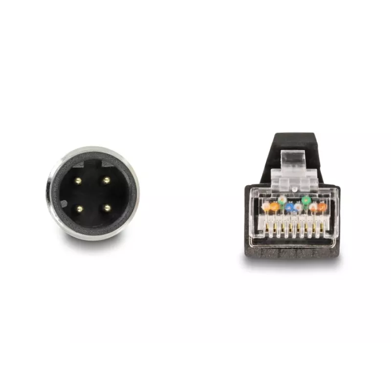 Võrgukaabel DeLOCK M12 kaabel D-kodeeritud 4 kontaktiga isane RJ45 isasele PUR (TPU) 5m