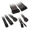 Kaabli pikenduskomplekt Kolink Core Adept — punutud PET-kestaga, 6-osaline komplekt, 20+4 kontaktiga, 8 kontaktiga, 4+4 kontaktiga, 3×6+2 kontaktiga (300–350 mm)