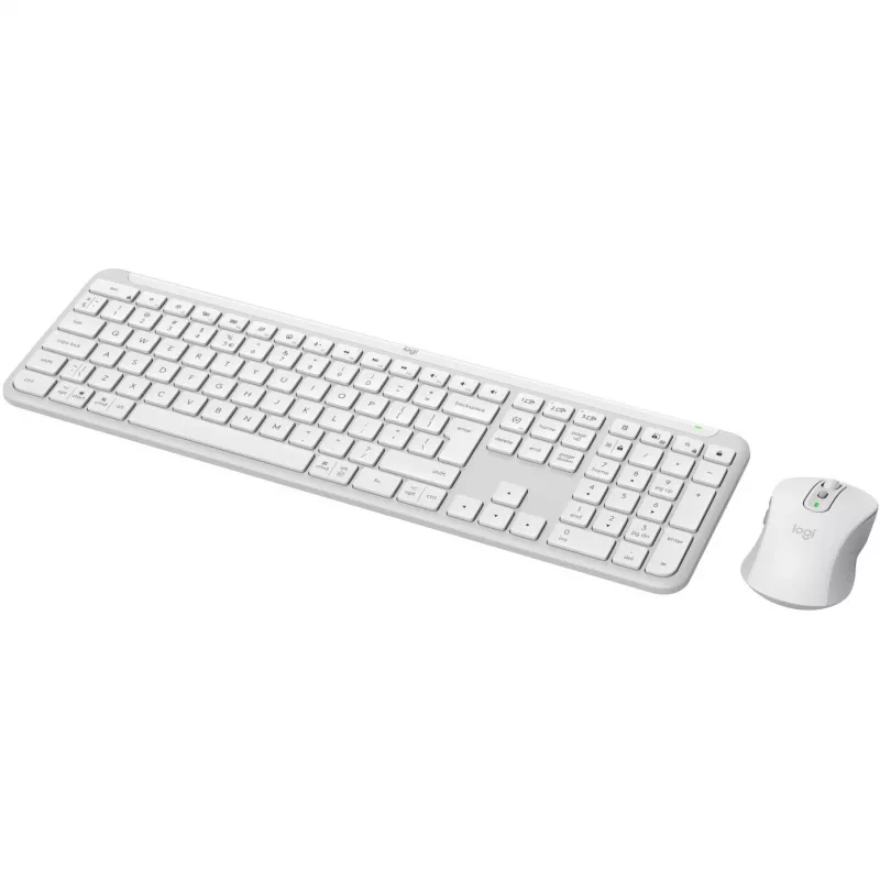 Logitech Signature Slim Combo MK950 – klaviatuuri- ja hiirekomplekt – 100% täissuuruses – juhtmevaba – Bluetooth 5.1 LE – QWERTY – US International – valkjas (920-012491)