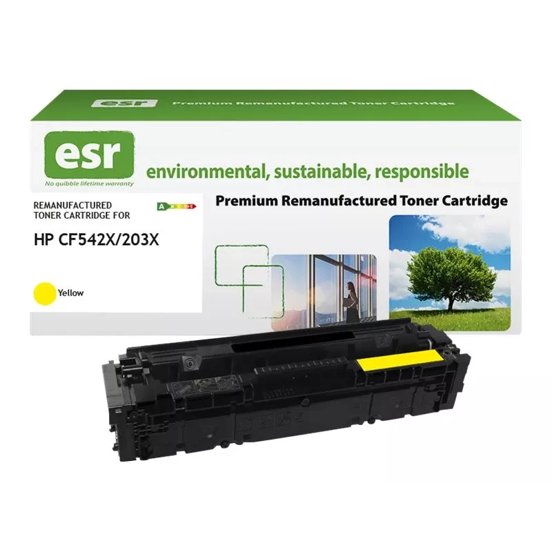 ESR toonerikassett, ühildub HP CF542X kollane, suure mahutavusega, taastatud, 2500 lehte
