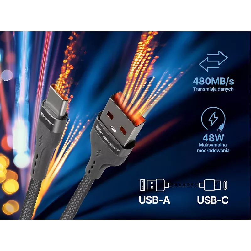 Tracer 47487 USB A - Type C M/M 1m kaabel hall