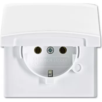 BUSCH-JAEGER SCHUKO-pistikupesa IP44 20EUGK-32-101 AW44 kaanega 20EUGK-32-101 (20EUGK-32-101)