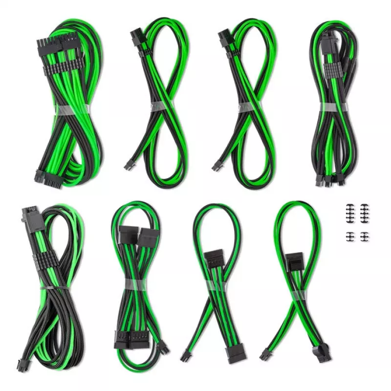 CableMod 12V-2x6 12VHPWR ModMesh kaablikomplekt C-Series Pro PCIe toite jaoks CM-PCSR-16X2KIT-NKKLG-R-SS