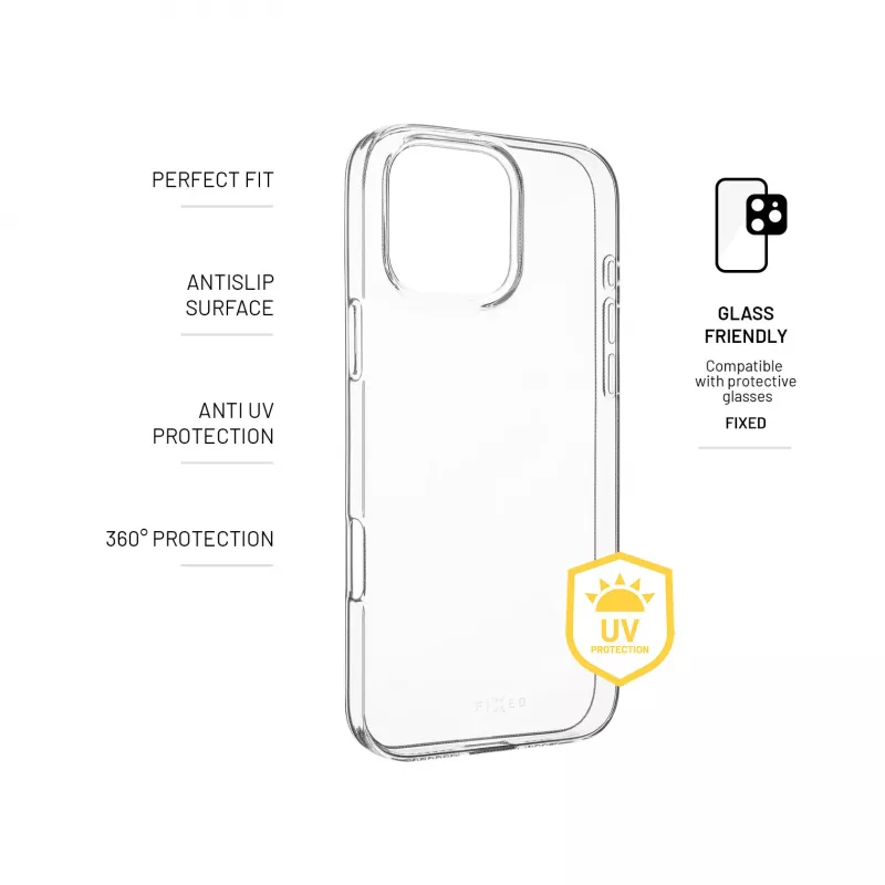 Seljakate FIXED AntiUV Apple iPhone 16 Pro Max jaoks, TPU läbipaistev