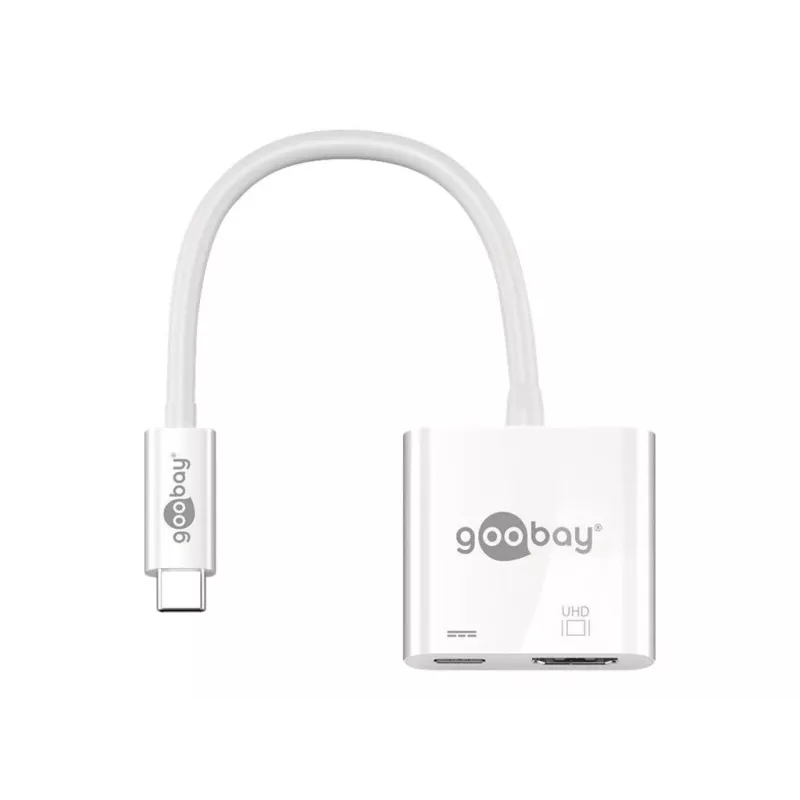 Goobay USB-C™ Multiport Adapter HDMI, valge, 0,145 m - laiendab USB-C™ seadet HDMI™-pistikuga (62110)