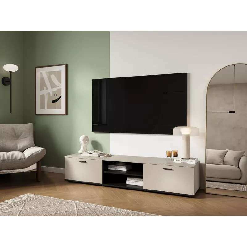 TV-kapp Cama Meble SOHO 180x43x37 cm — kašmiirpealne, must raam