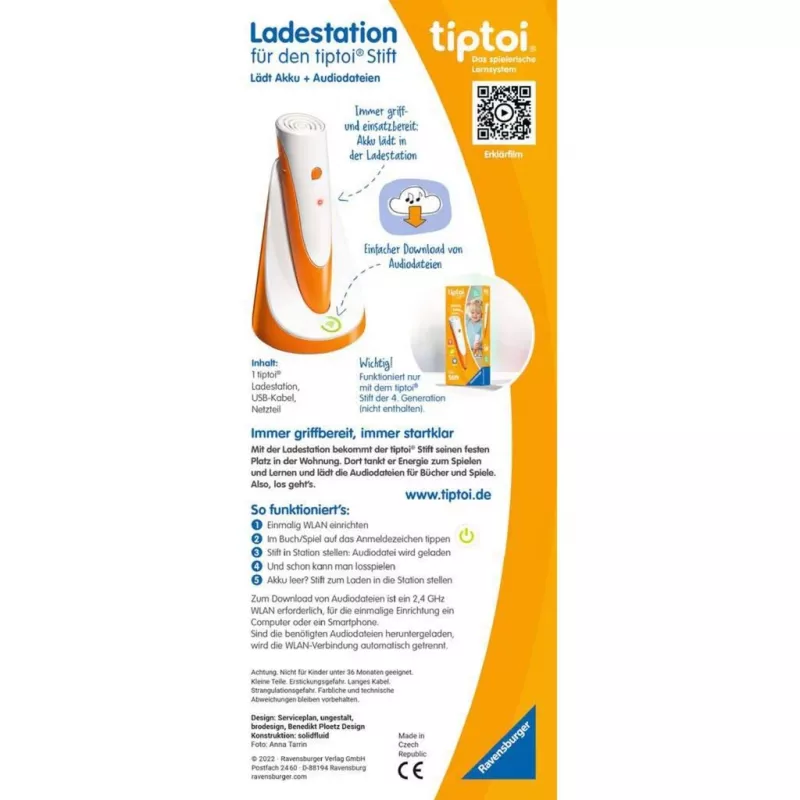 tiptoi laadimisalus Ravensburger 00111 siseruumide pliiats oranž valge