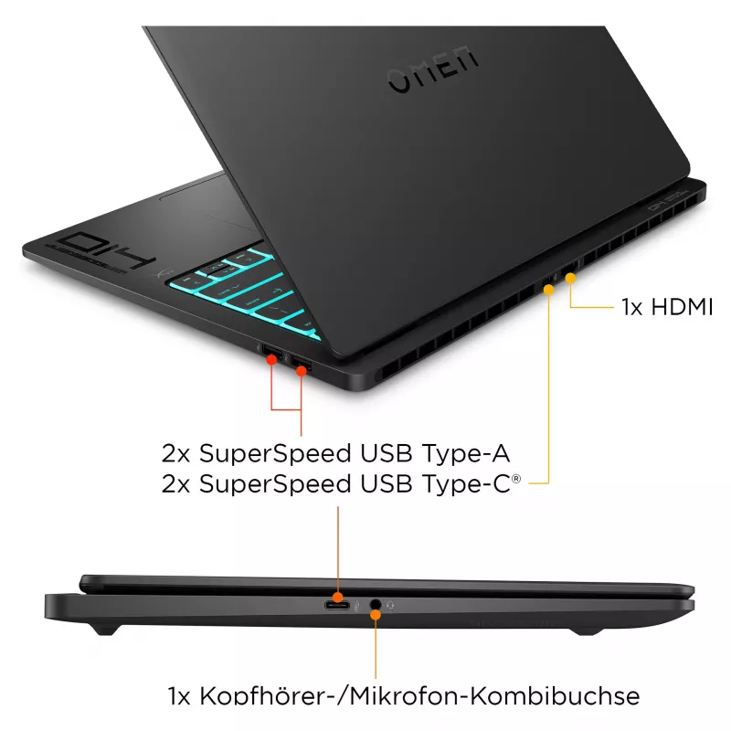 HP OMEN Transcend mängusülearvuti 14-fb1075ng 14 3K OLED U7-255H 32GB/1TB SSD RTX5060 Win11 - BV8C5EA - ABD (BV8C5EA#ABD)