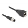 DeLOCK M12 adapterkaabel D-kodeeringuga 4-pin isane RJ45 emasele 50 cm