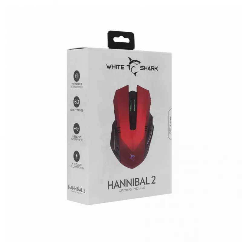 White Shark GM-5006 HANNIBAL-2 Punane 3200 DPI