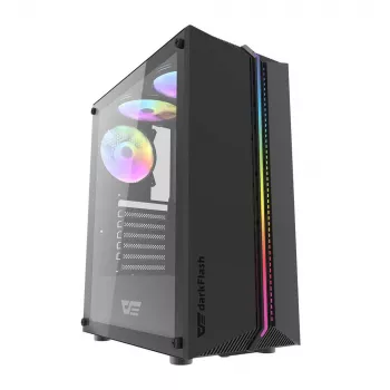 Darkflash DK151 LED arvuti korpus (must) + 3 RGB ventilaatorit