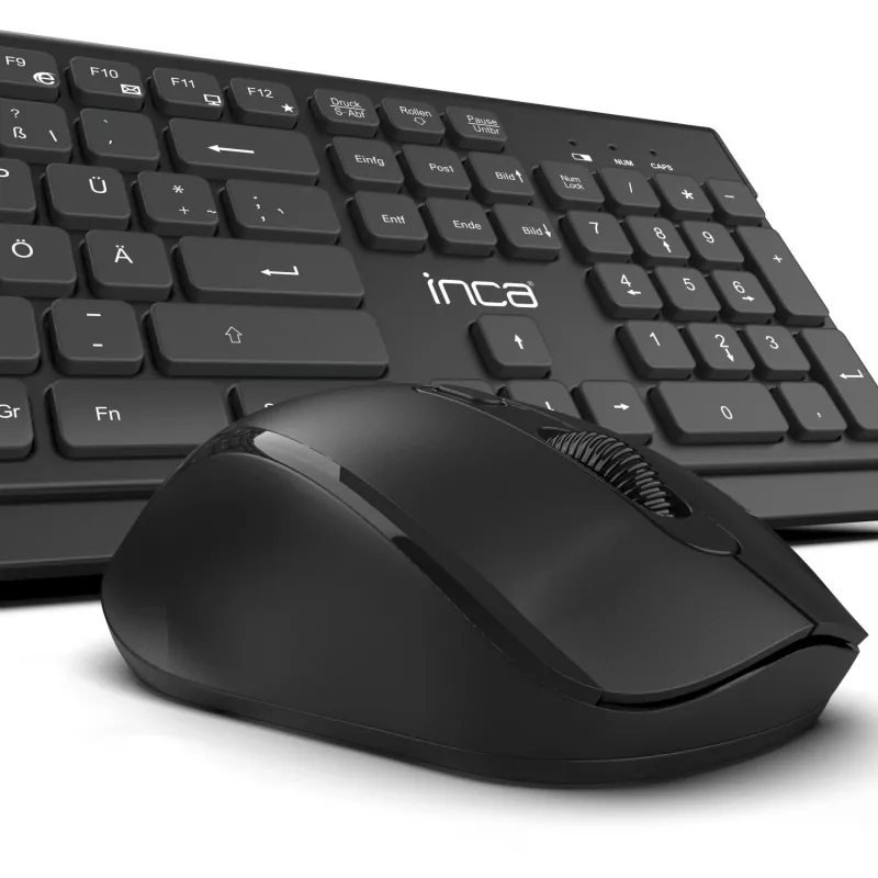 Inca IWS-519 klaviatuur ja hiir kontorisse RF juhtmevaba QWERTY Turkish must