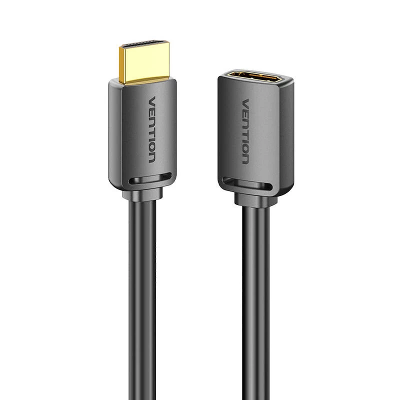 HDMI-kaabel Vention AHCBD 0,5 m, HDMI tüüp A-pistik - HDMI tüüp A-pesa, HDMI 2.0, kuldkontaktid, must