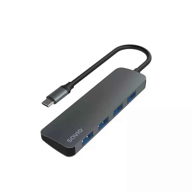 USB-jaotur SAVIO AK-54 — 4 x USB-A (USB 3.2 Gen 1), USB-C host, must