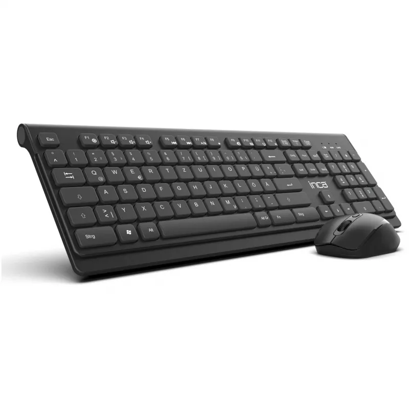 Inca IWS-519 klaviatuur ja hiir kontorisse RF juhtmevaba QWERTY Turkish must