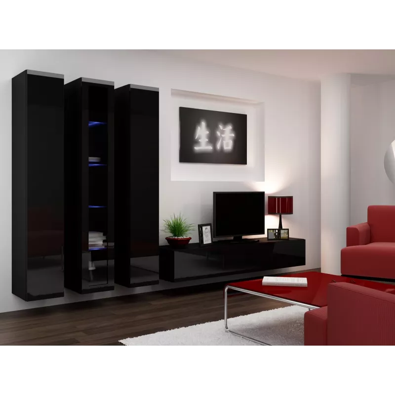 Cama TV-alus VIGO '180' 30/180/40 must/must läikiv