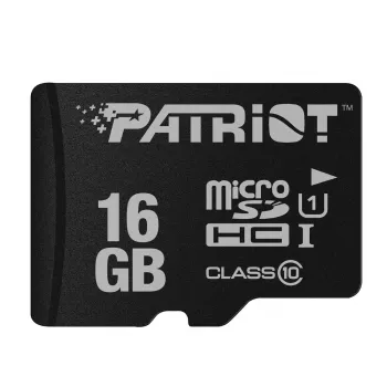 MicroSDHC mälukaart PATRIOT PSF16GMDC10 — 16 GB, Class 10, UHS-I (U1), 80 MB/s, must