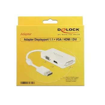 DeLOCK 0,16 m DisplayPort-VGA-HDMI-DVI-D kaabel