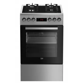 Vabaltseisev gaasi-elektripliit BEKO FSMT55330DXDS, 5 põletit, 60 cm, roostevaba teras, ahi 60 L, energiaklass A