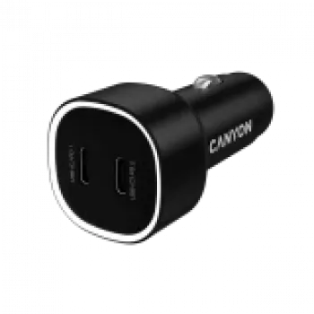 Autolaadija CANYON OnDrive 60 PD 60W 2xUSB-C — 60W võimsus, 2 USB-C porti, must