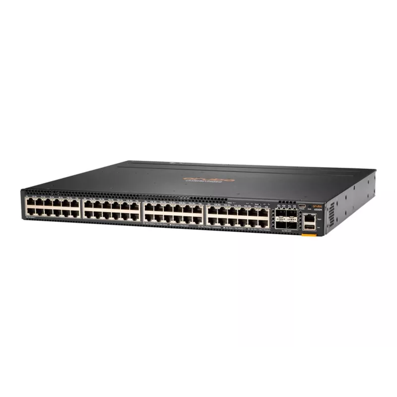 HPE - Aruba 6300M - Switch - L3 - hallatav - 48 x 10/100/1000 (1 PoE+) + 4 x 1 Gigabit / 10 Gigabit / 25 Gigabit / 50 Gigabit SFP56 (ülesling / virnastamine) Esiküljelt ja küljelt tagaküljele