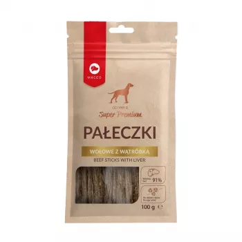 Koerte maiused MACED Beef Sticks with liver 100 g — naturaalsed tahked närimissnäkid