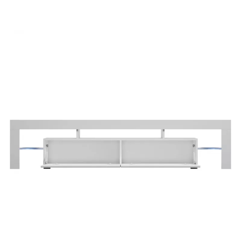Teleriiul Cama Meble TORO 200 — 2000×350×410 mm, hall pealispind puitlaastplaadist, hall/valge läige