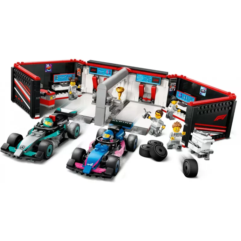 LEGO CITY 60444 F1 Garaaž ning Mercedes-AMG ja Alpine autod