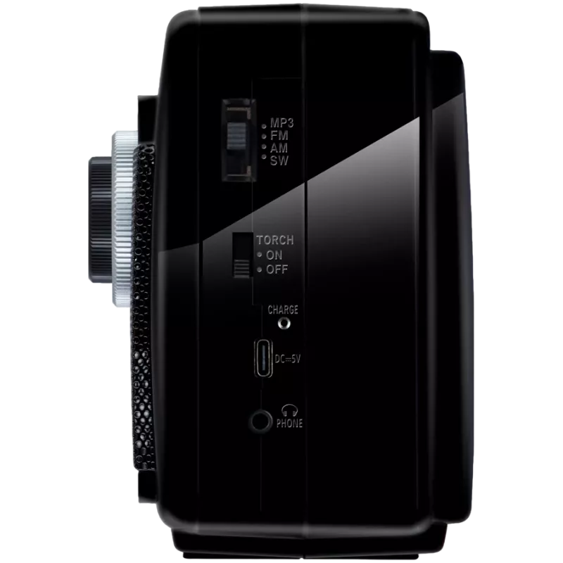 Kõlar SVEN SRP-155, must (3W, Bluetooth, FM/AM/Lühilaine, USB, microSD, taskulamp, aku)